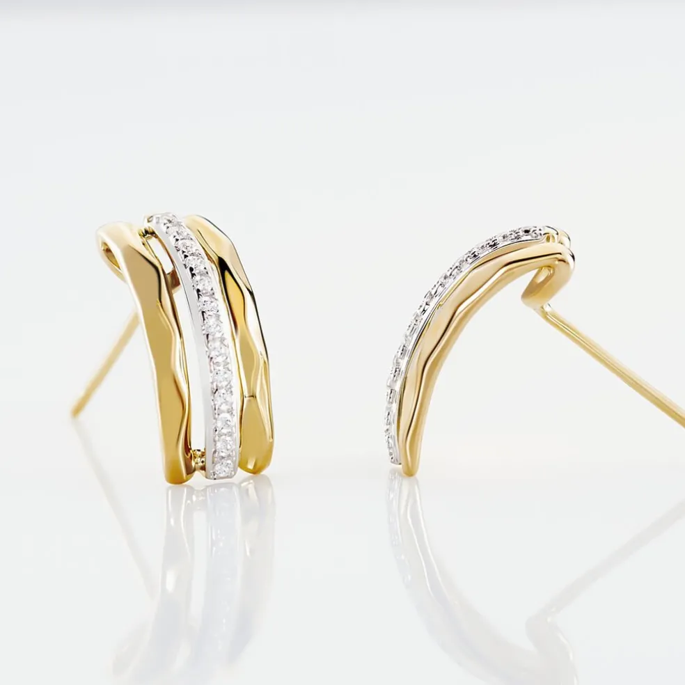 Boucles D'oreilles Pendantes Allyson Or Jaune Oxyde De Zirconium