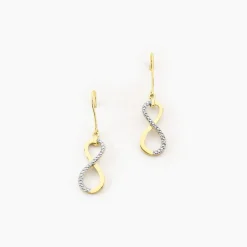 Boucles D'oreilles Pendantes Infino Or Jaune Diamant