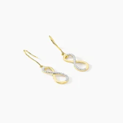 Boucles D'oreilles Pendantes Infino Or Jaune Diamant