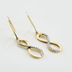 Boucles D'oreilles Pendantes Infino Or Jaune Diamant