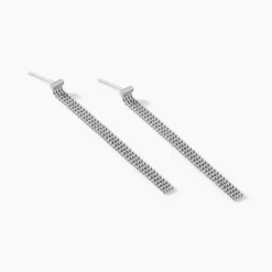 Boucles D'oreilles Pendantes Kelline Argent Blanc