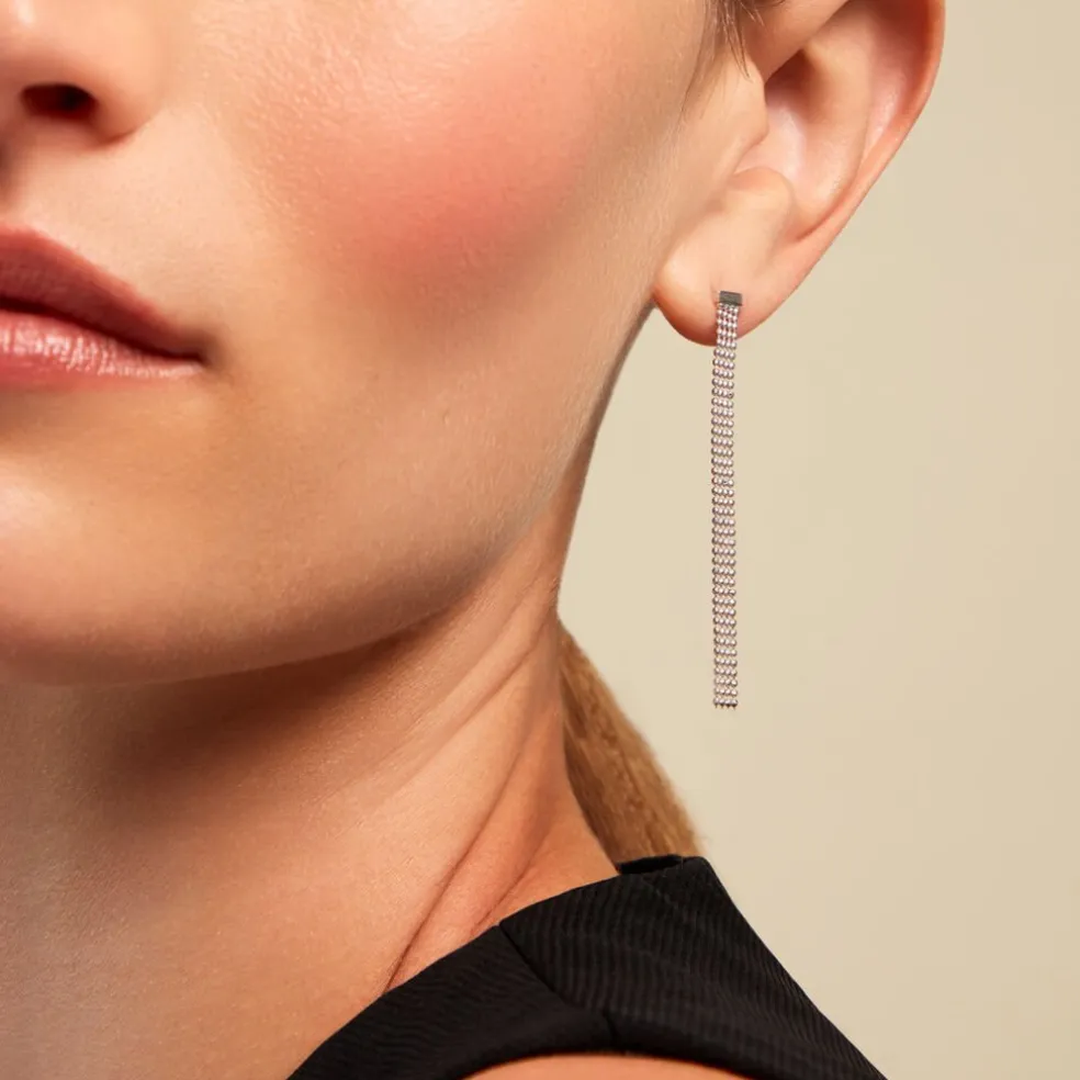 Boucles D'oreilles Pendantes Kelline Argent Blanc