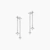Boucles D'oreilles Pendantes Astre Precieux Argent Blanc Oxyde