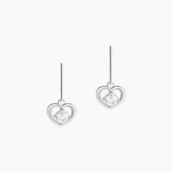 Boucles D'oreilles Pendantes Nalan Argent Blanc Oxyde De Zirconium
