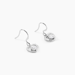 Boucles D'oreilles Pendantes Nalan Argent Blanc Oxyde De Zirconium