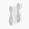 Boucles D'oreilles Pendantes Tiwa Argent Blanc Oxyde De Zirconium
