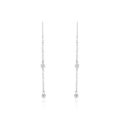 Boucles D'oreilles Pendantes Garsha Argent Blanc Oxyde De Zirconium