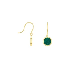 Boucles D'oreilles Pendantes Florica Or Jaune Malachite