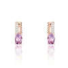 Boucles D'oreilles Pendantes Frannie Or Rose Amethyste Et Oxyde