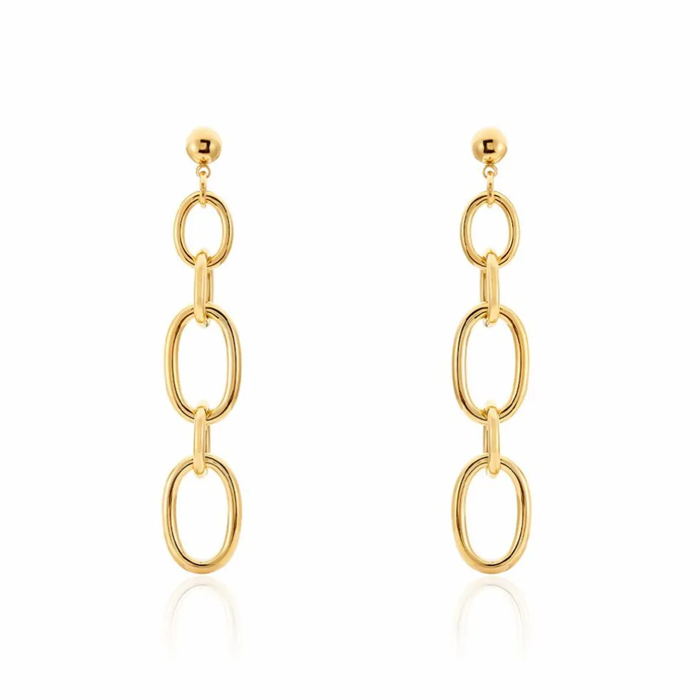 Boucles D'oreilles Pendantes Lina Acier Doré