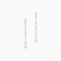Boucles D'Oreilles Pendantes Sparkle Or Jaune Oxyde De Zirconium