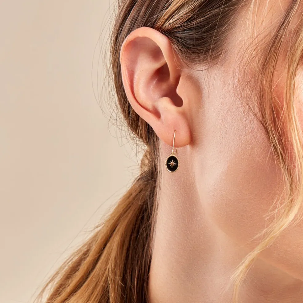 Boucles D'oreilles Pendantes Nebuleor Or Jaune