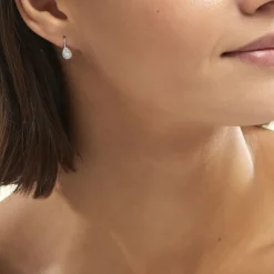 Boucles D'oreilles Pendantes Feyza Argent Blanc Oxyde De Zirconium