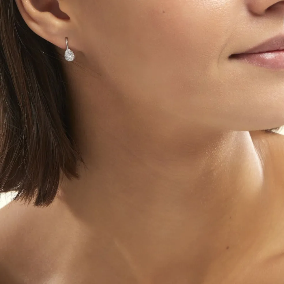 Boucles D'oreilles Pendantes Feyza Argent Blanc Oxyde De Zirconium