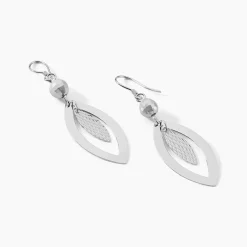 Boucles D'oreilles Pendantes Lucinda Argent Blanc