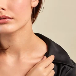 Boucles D'oreilles Pendantes Kirstin Or Jaune Diamant Synthétique