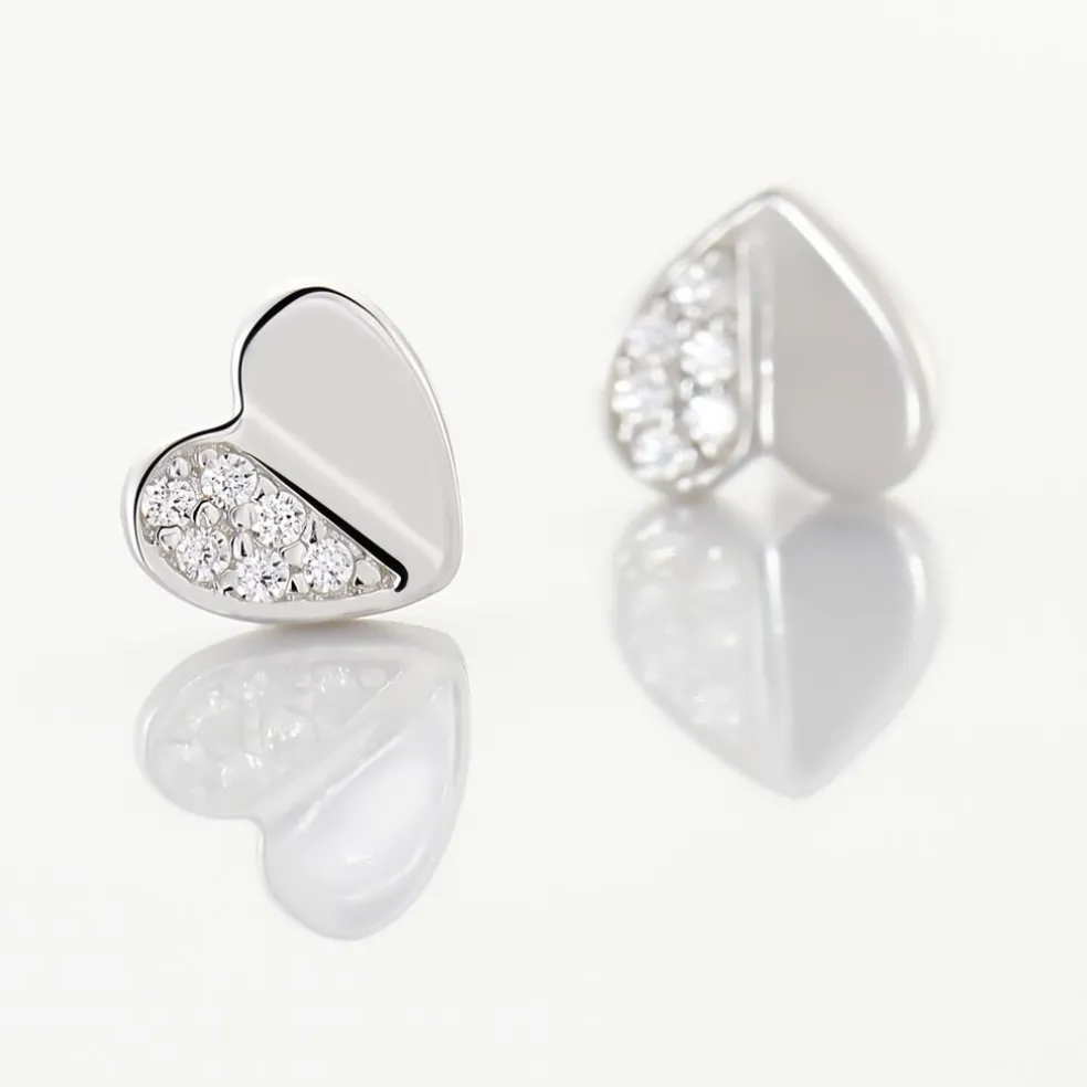 Boucles D'oreilles Pendantes Natacha Argent Blanc Oxyde De Zirconium