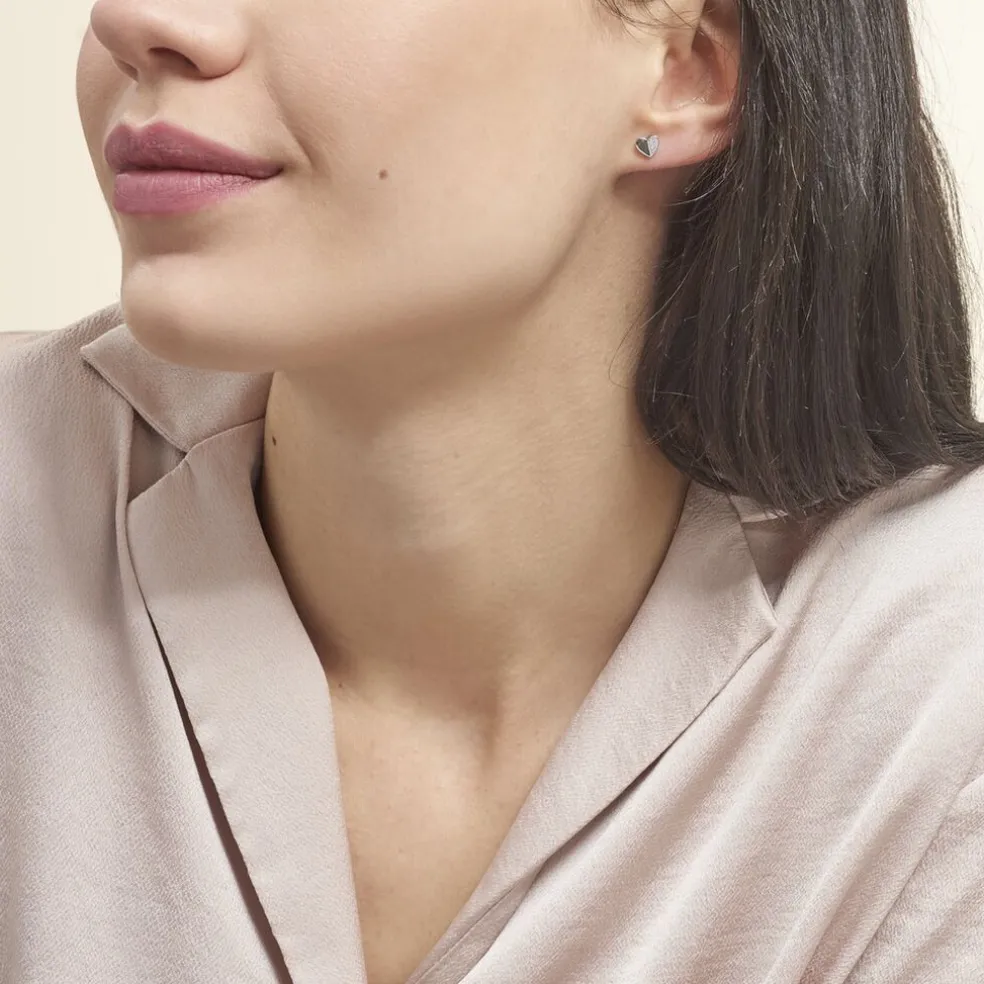 Boucles D'oreilles Pendantes Natacha Argent Blanc Oxyde De Zirconium