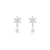 Boucles D'oreilles Pendantes Linas Argent Blanc Oxyde De Zirconium