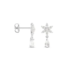 Boucles D'oreilles Pendantes Linas Argent Blanc Oxyde De Zirconium