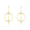 Boucles D'oreilles Pendantes Or Jaune Guda Oxyde De Zirconium