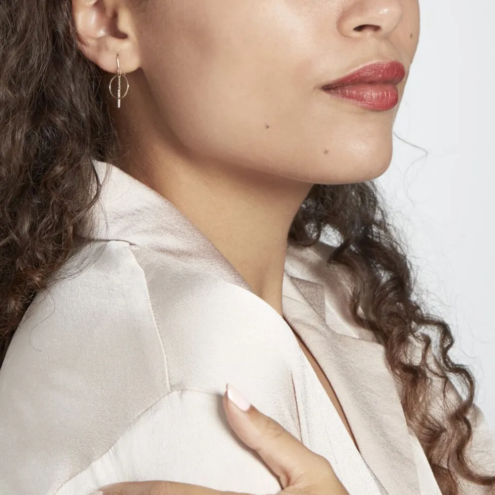 Boucles D'oreilles Pendantes Or Jaune Guda Oxyde De Zirconium