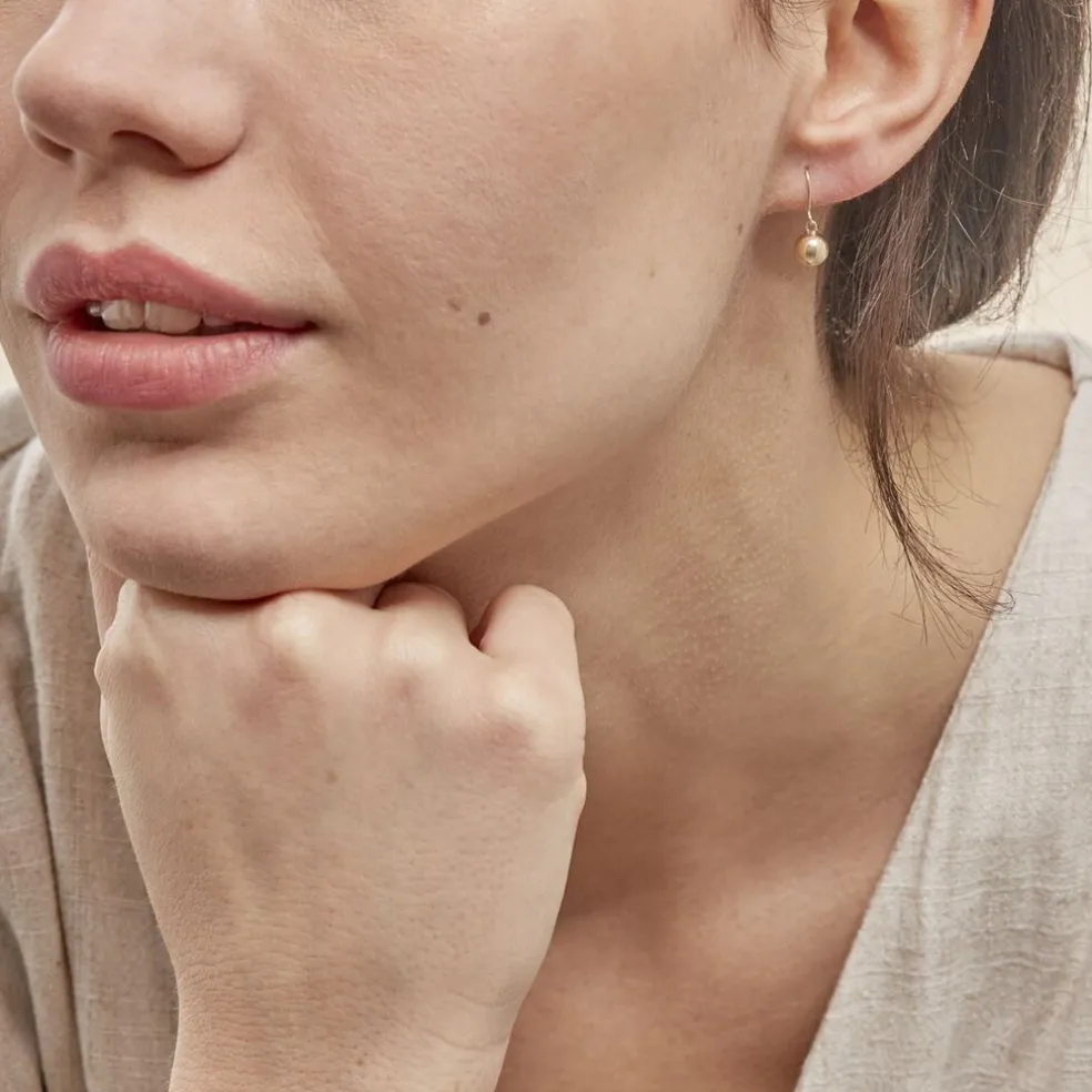 Boucles D'oreilles Pendantes Fidelia Boules Or Jaune