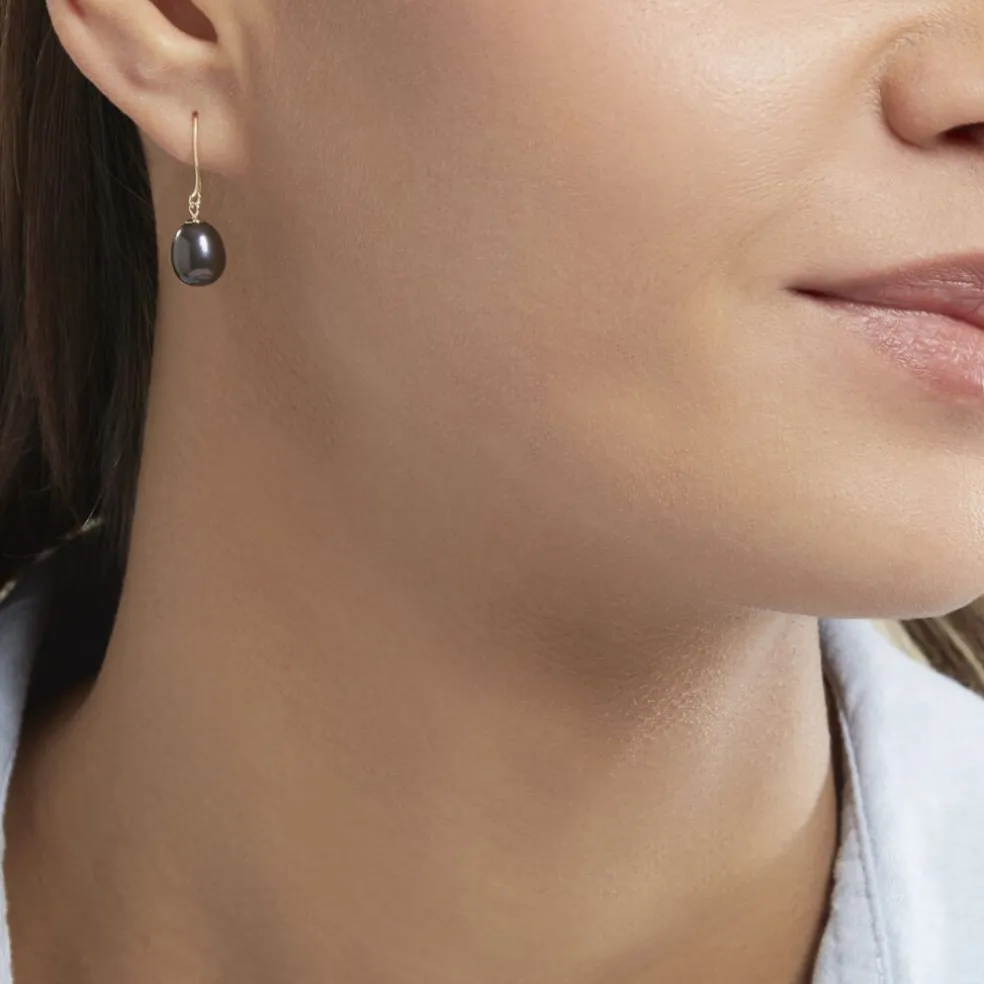 Boucles D'oreilles Pendantes Severiane Or Jaune Perle De Culture