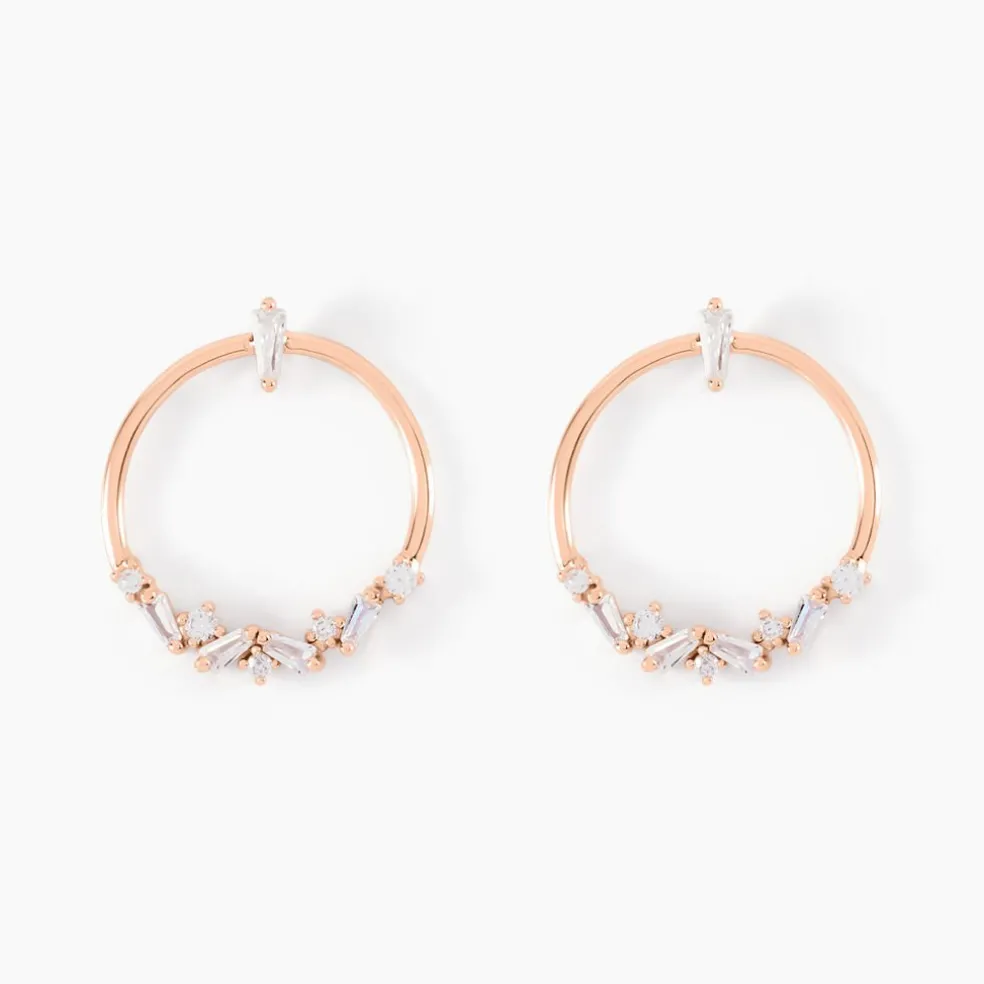 Boucles D'oreilles Pendantes Celene Argent Rose Oxyde De Zirconium