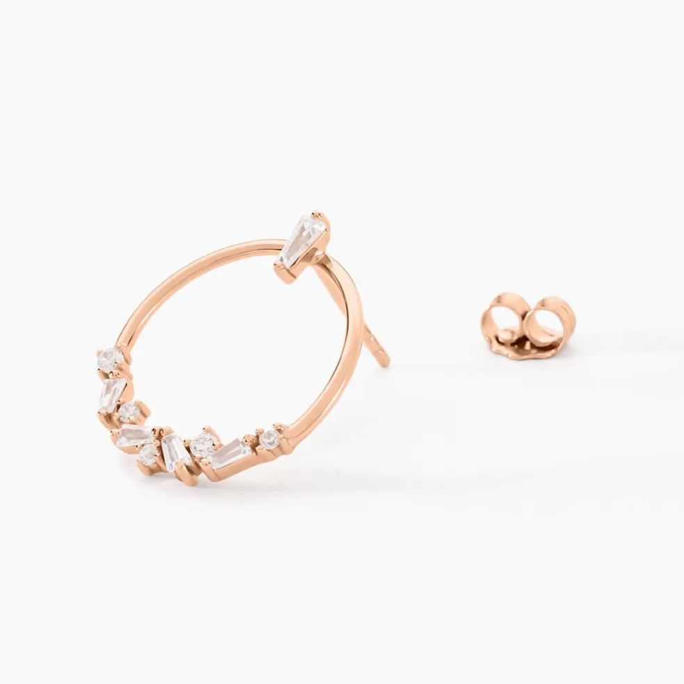 Boucles D'oreilles Pendantes Celene Argent Rose Oxyde De Zirconium