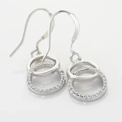 Boucles D'oreilles Pendantes Isabel Argent Blanc Oxyde De Zirconium