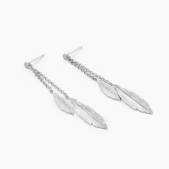 Boucles D'oreilles Pendantes Euriell Argent Blanc