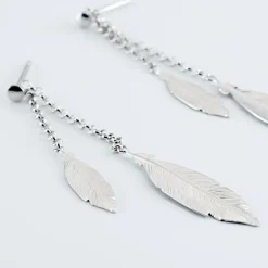 Boucles D'oreilles Pendantes Euriell Argent Blanc