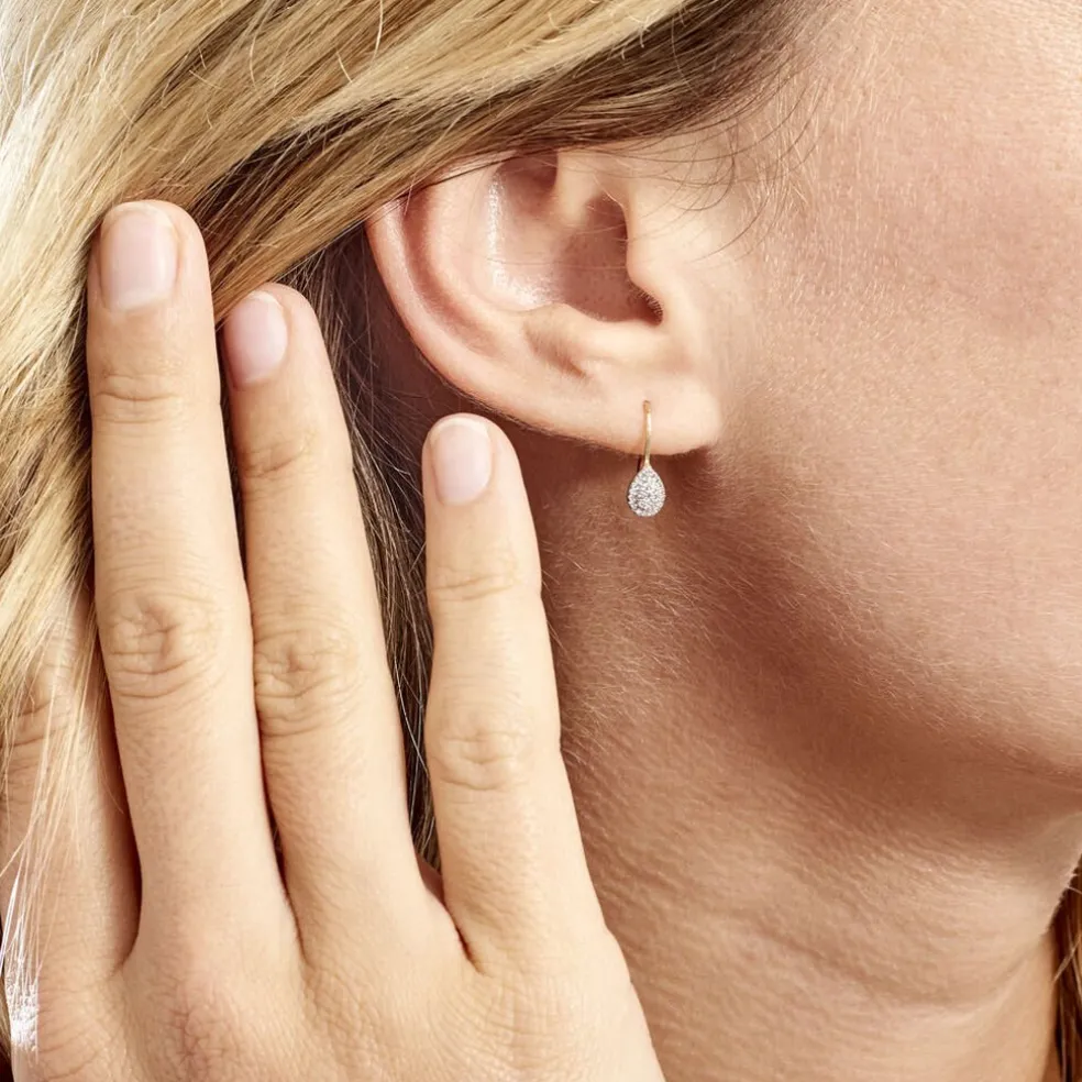 Boucles D'oreilles Pendantes Ursanne Or Jaune Diamants