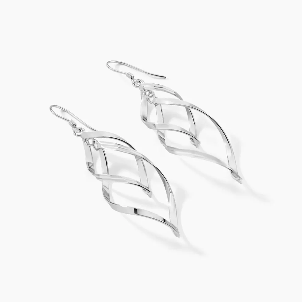 Boucles D'oreilles Pendantes Lisi Argent Blanc
