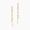 Boucles D'Oreilles Pendantes Jacaline Or Jaune Perle De Culture Oxyde De Zirconium