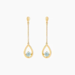 Boucles D'oreilles Pendantes Or Jaune Ossian Topaze