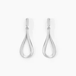 Boucles D'oreilles Pendantes Sila Argent Blanc