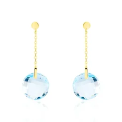 Boucles D'oreilles Pendantes Ludmille Or Jaune Topaze