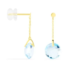 Boucles D'oreilles Pendantes Ludmille Or Jaune Topaze