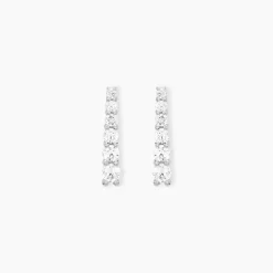 Boucles D'oreilles Pendantes Georas Or Blanc Oxyde