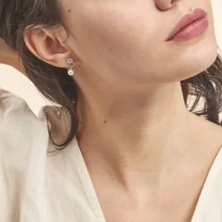 Boucles D'oreilles Pendantes Anilie Argent Blanc Perle D'imitation