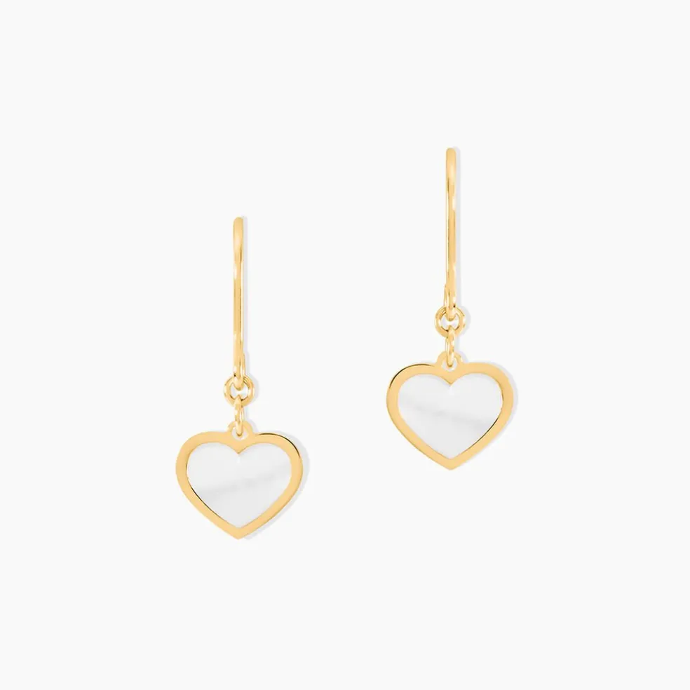 Boucles D'oreilles Pendantes Naïade Or Jaune Nacre