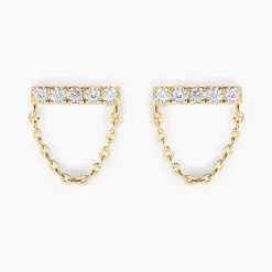 Boucles D'oreilles Pendantes Bartolomeo Or Jaune Oxyde De Zirconium