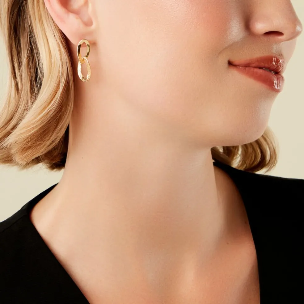 Boucles D'Oreilles Pendantes Jovane Or Jaune