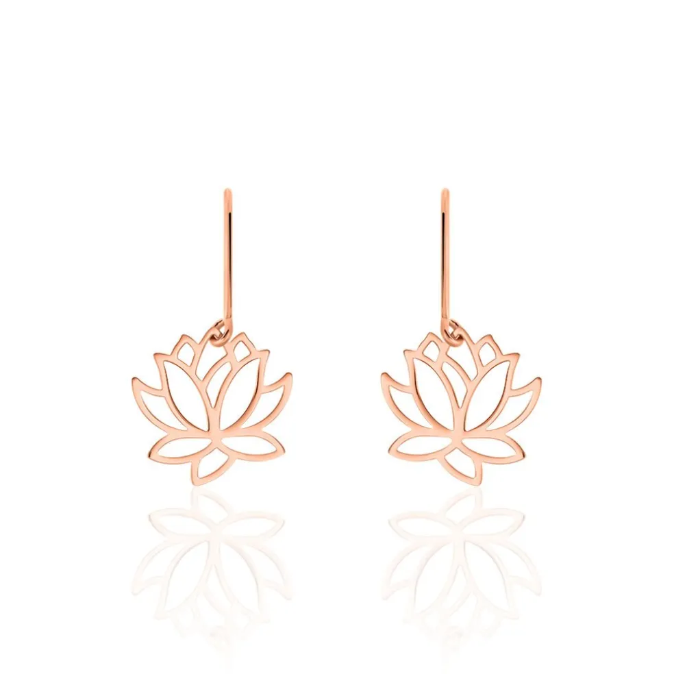 Boucles D'oreilles Pendantes Rosita Argent Rose
