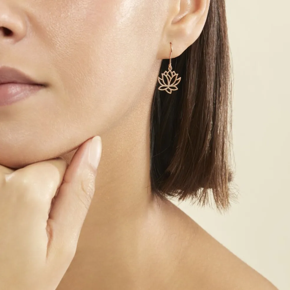 Boucles D'oreilles Pendantes Rosita Argent Rose