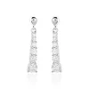Boucles D'oreilles Pendantes Dervla Argent Rhodié Oxyde De Zirconium