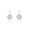 Boucles D'oreilles Pendantes Mentoura Or Blanc Diamant Synthétique