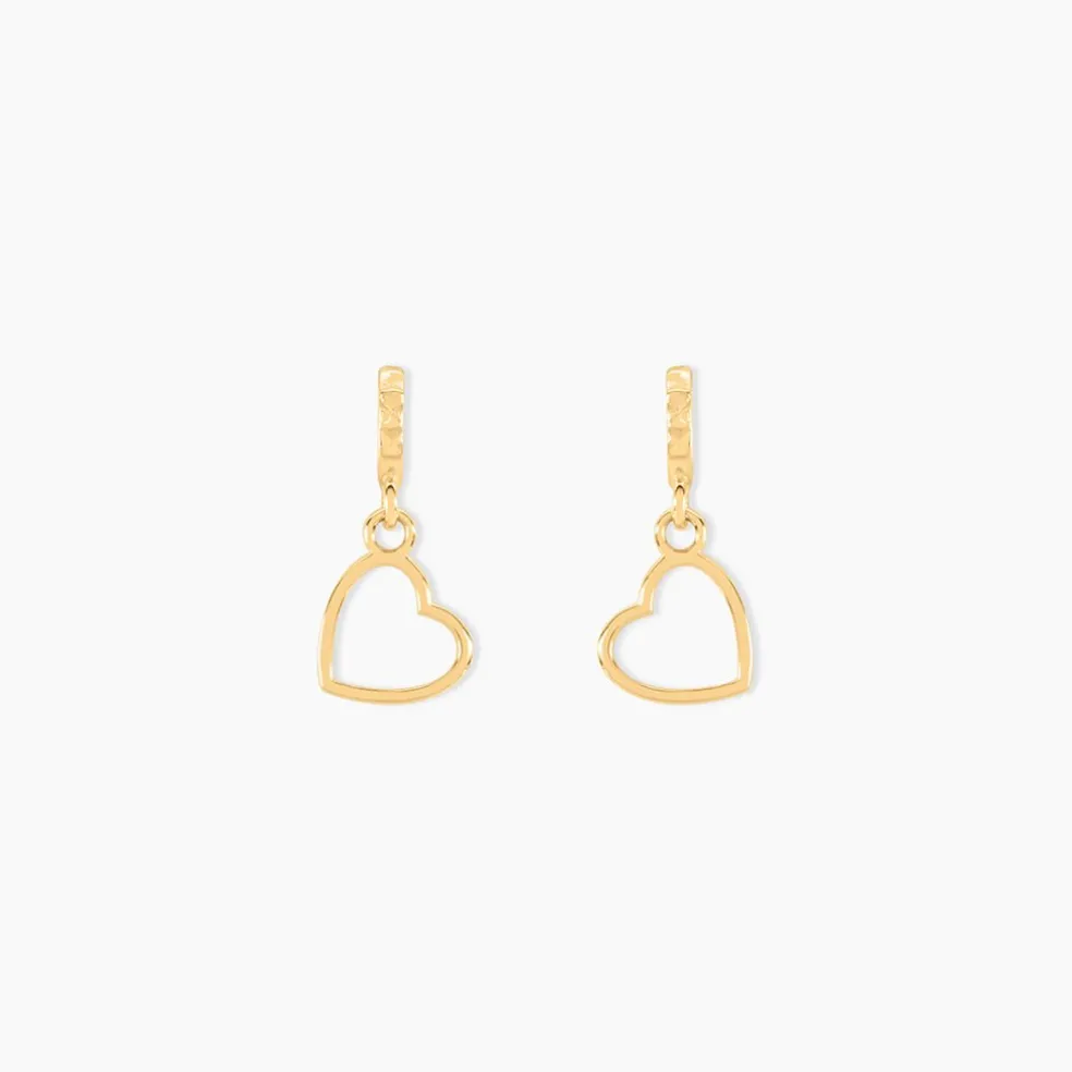 Boucles D'oreilles Pendantes Anne-maudae Pendantes Coeurs Or Jaune